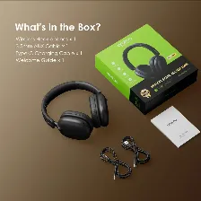Audifonos Inalambricos Over-ear Oraimo Boompop Lite, Bluetooth 5.3, 65 Horas Bateria, Sonido Espacial 360, Enc, Modo Juego, Negros